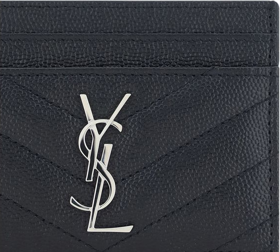 Картхолдер Saint Laurent Черный кожаный картхолдер