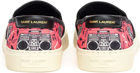 Розовые кеды Saint Laurent без шнуровки из канваса