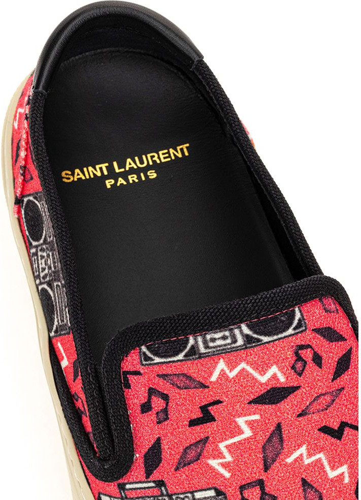 Розовые кеды Saint Laurent без шнуровки из канваса