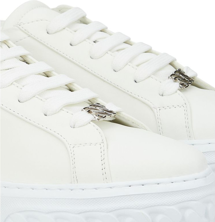 White Leather Athletic Sneakers Casadei