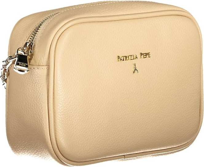 Handbag Patrizia Pepe Beige Leather Handbag