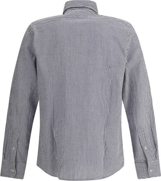 Blue Cotton Pattern Shirt Deperlu