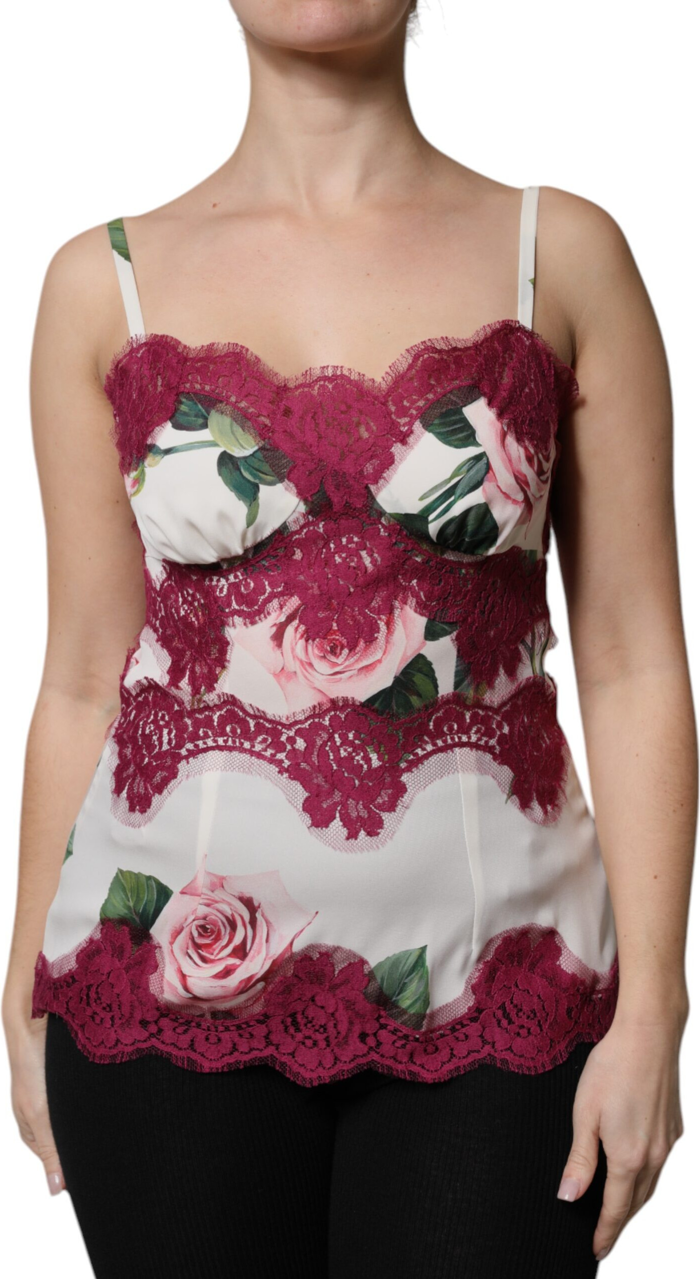 Tank Top Ichki Kiyim Dolce & Gabbana Oq Gulchop Guli Satin