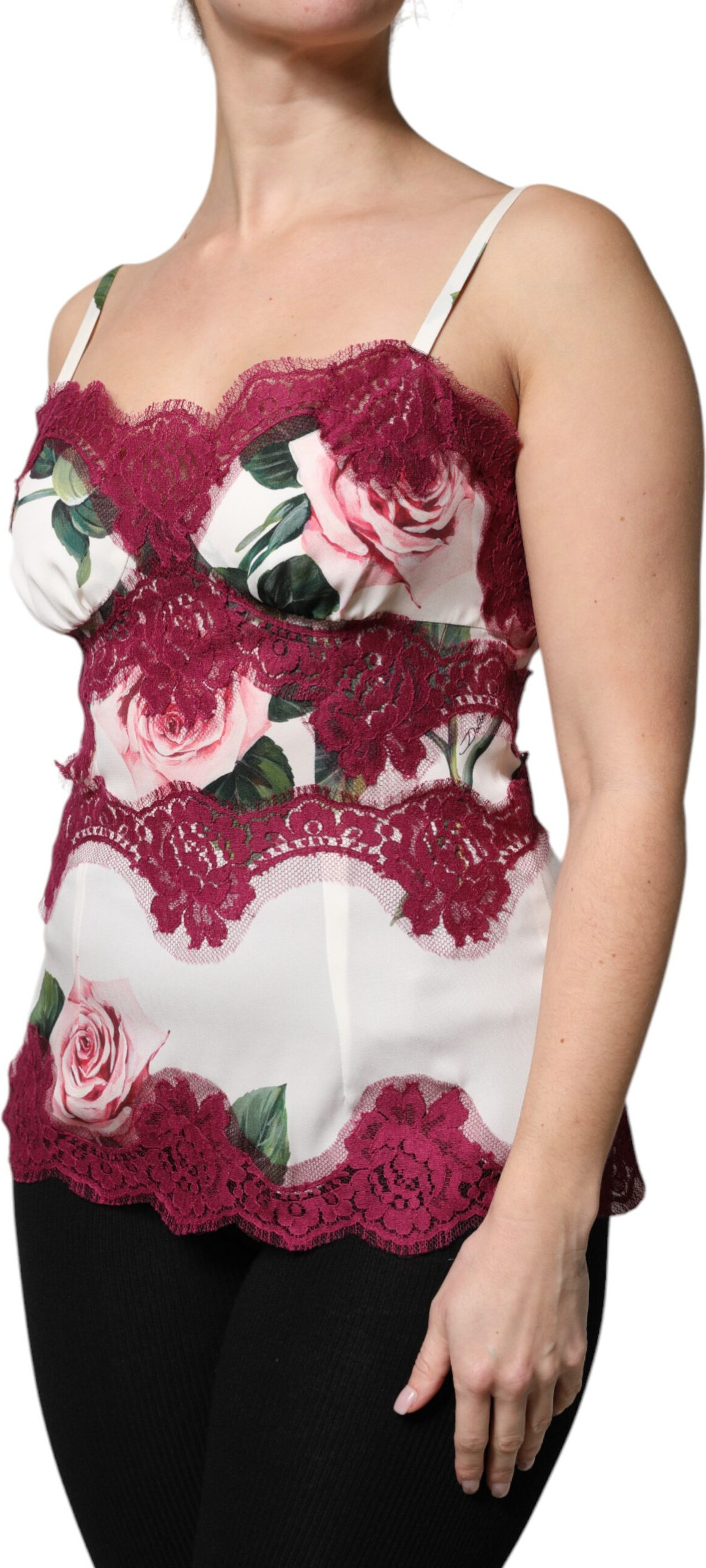 Tank Top Ichki Kiyim Dolce & Gabbana Oq Gulchop Guli Satin