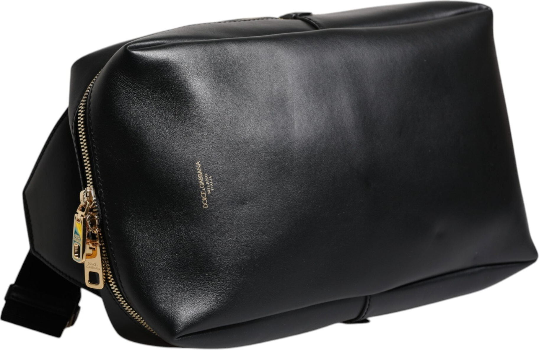 Crossbody Bag Dolce & Gabbana Black Logo Leather Belt Waist Shoulder Men