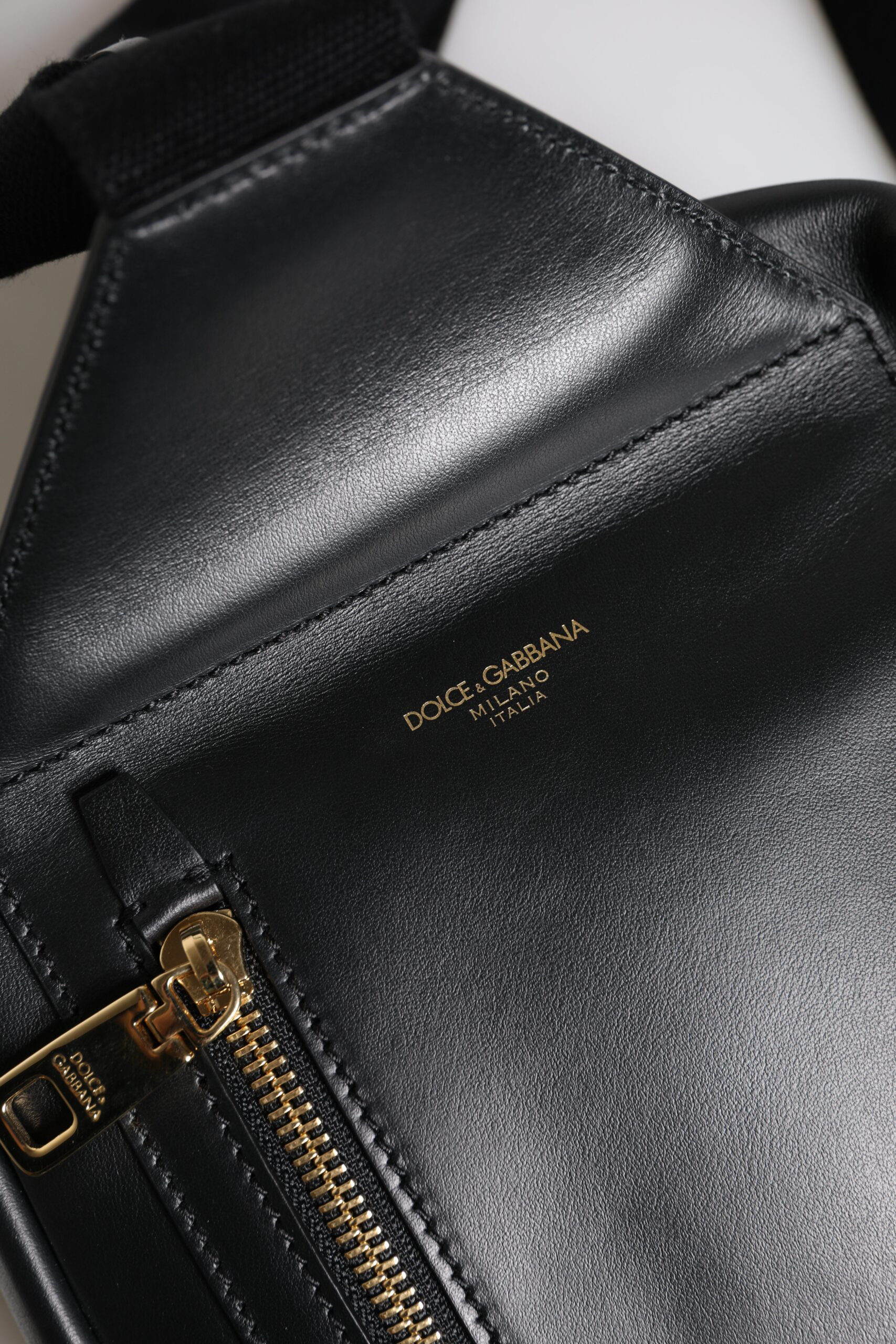 Crossbody Bag Dolce & Gabbana Black Logo Leather Belt Waist Shoulder Men