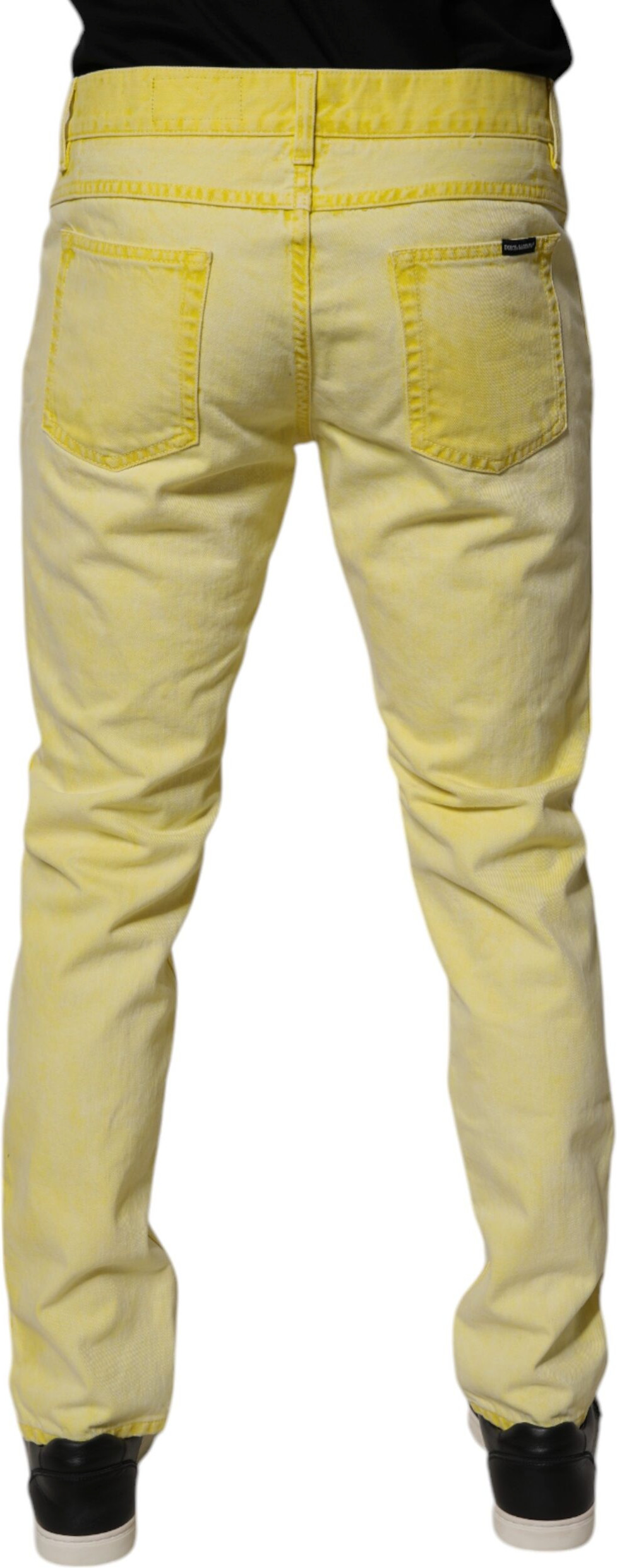 Dolce & Gabbana Yellow Cotton Stretch Skinny Men Denim Jeans