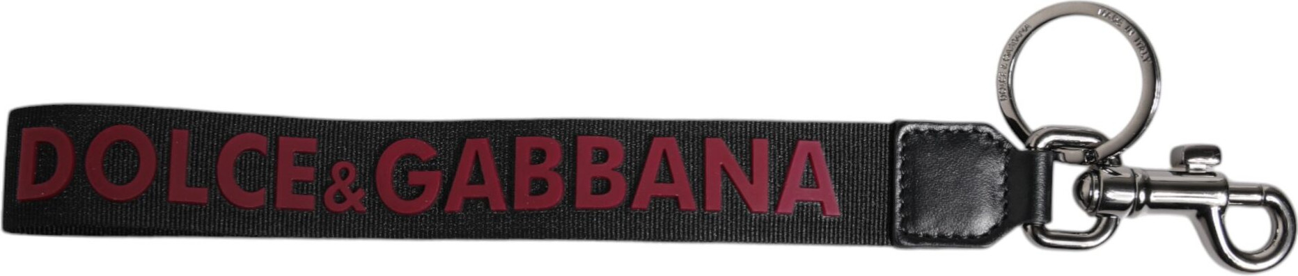 Брелок Dolce & Gabbana Черный Логотип Нейлон Мужской Держатель