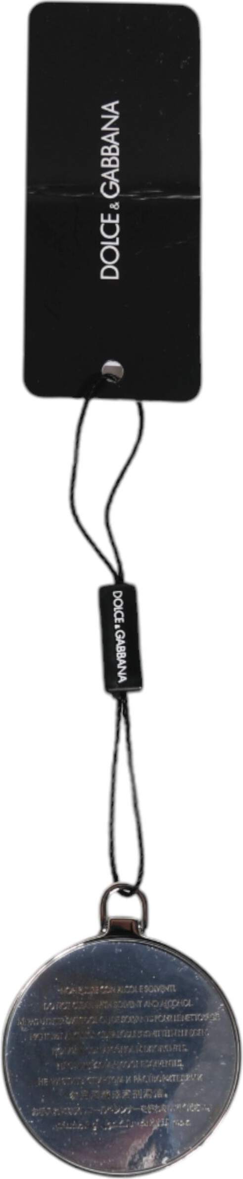 Holder Dolce & Gabbana Pink Calfskin Leather Round Logo Hand Mirror