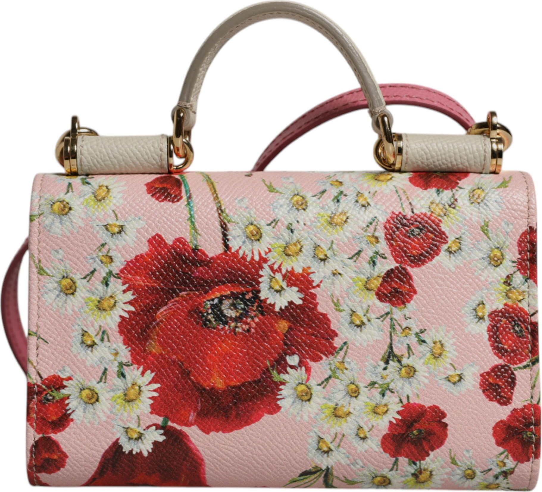 Dolce & Gabbana pushtoy sumkasi, pushti gulli charm, logotipi bor, bukmal sumka