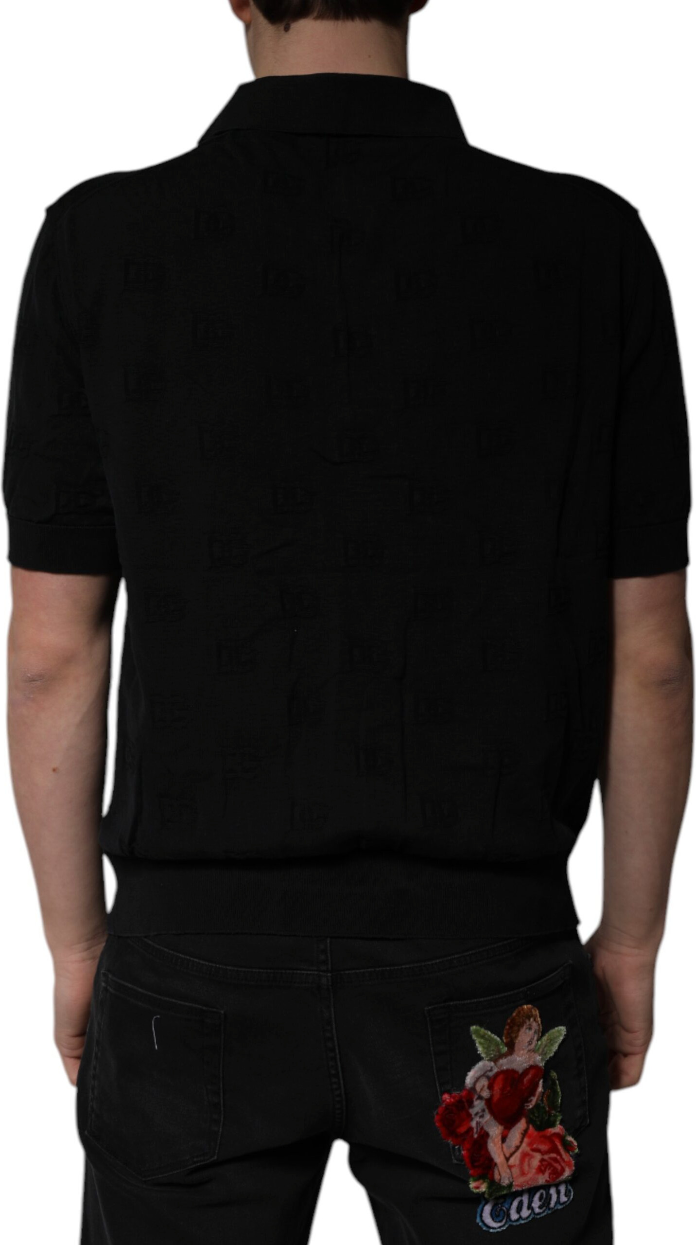 Dolce & Gabbana qora ipak yoqali polotnes
