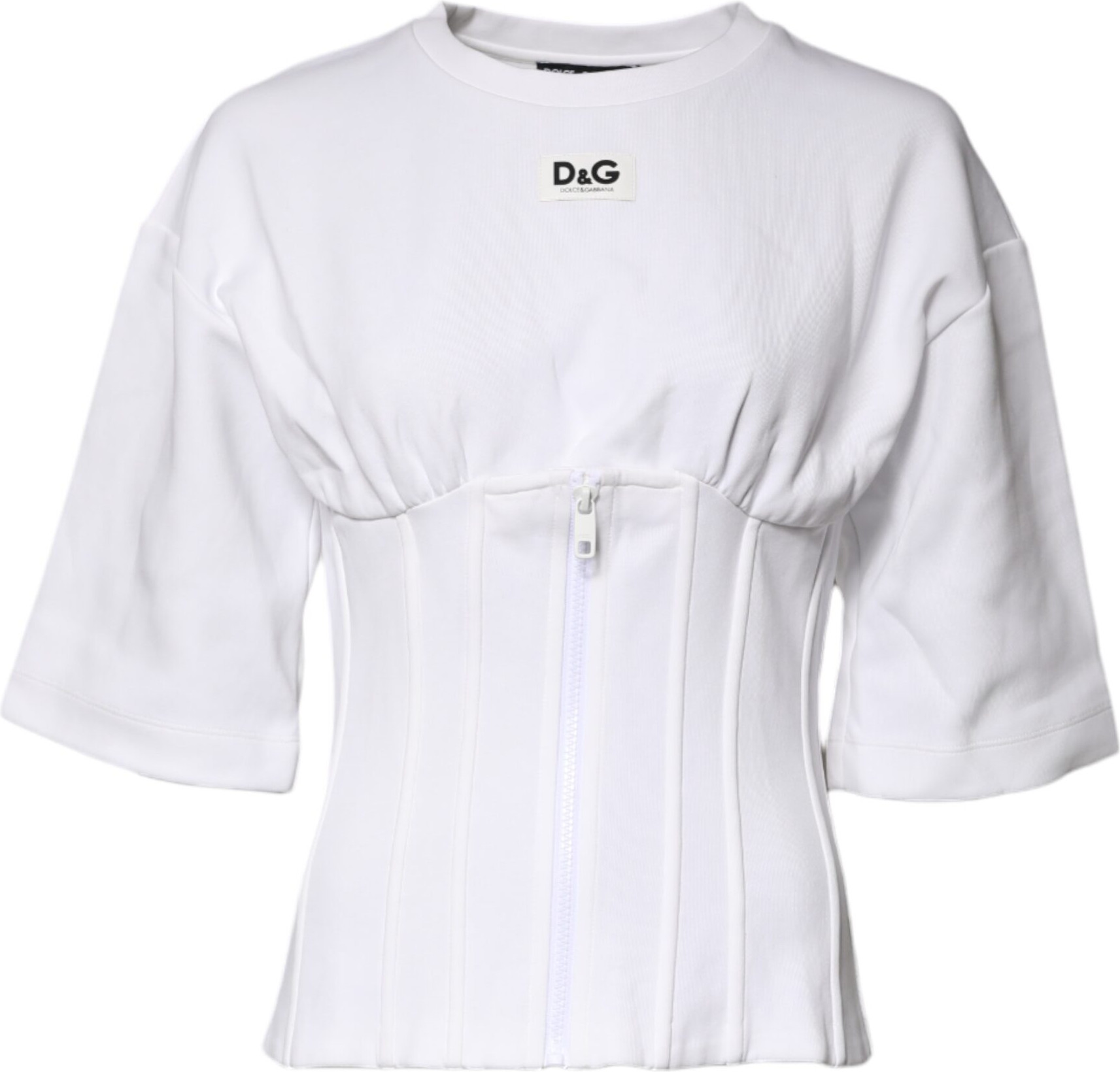 White Cotton Blend 3/4 Sleeves Blouse Top Dolce & Gabbana