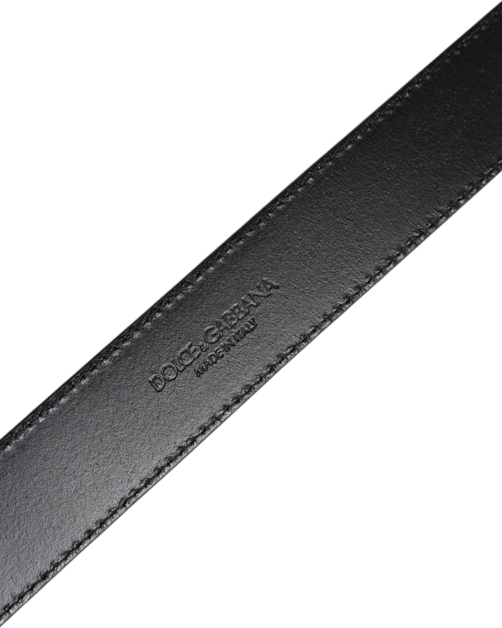 Belt Dolce & Gabbana Silver Leather Classic Metal Logo Buckle