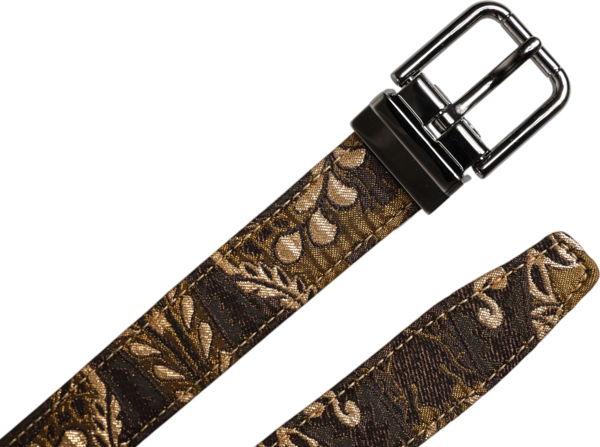 Beltti Dolce & Gabbana Multicolor Jakard Kiyik Logotipli"]<Buckle