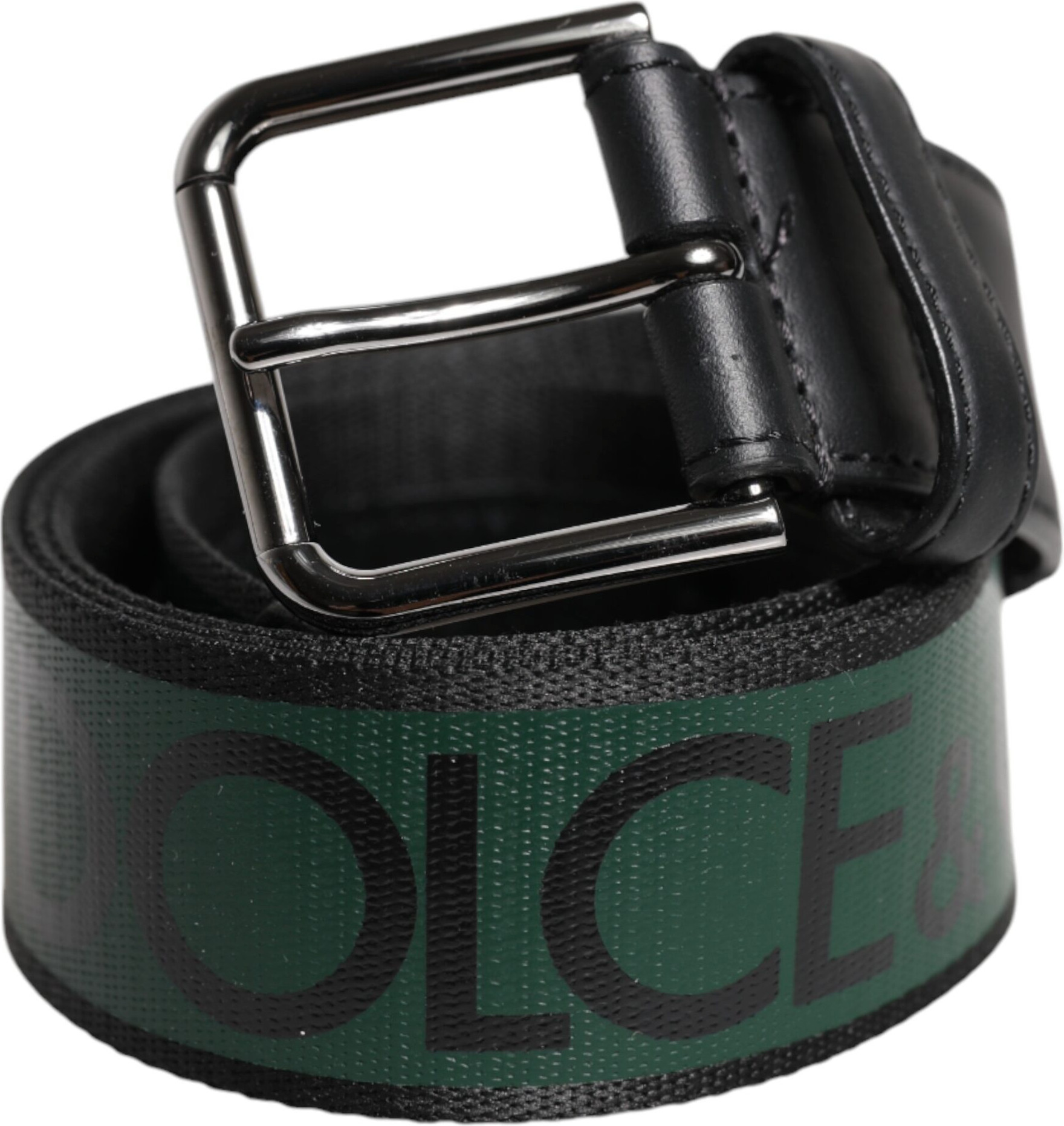 Belt Dolce & Gabbana Green Black Classic Metal Logo Buckle