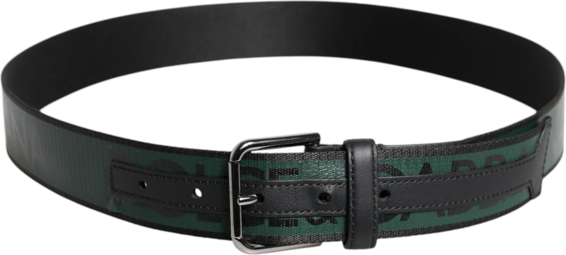 Belt Dolce & Gabbana Green Black Classic Metal Logo Buckle