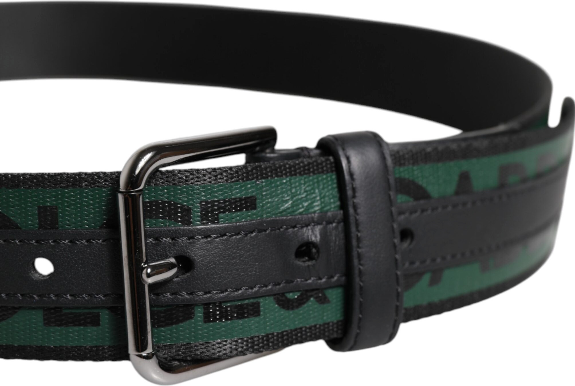 Belt Dolce & Gabbana Green Black Classic Metal Logo Buckle