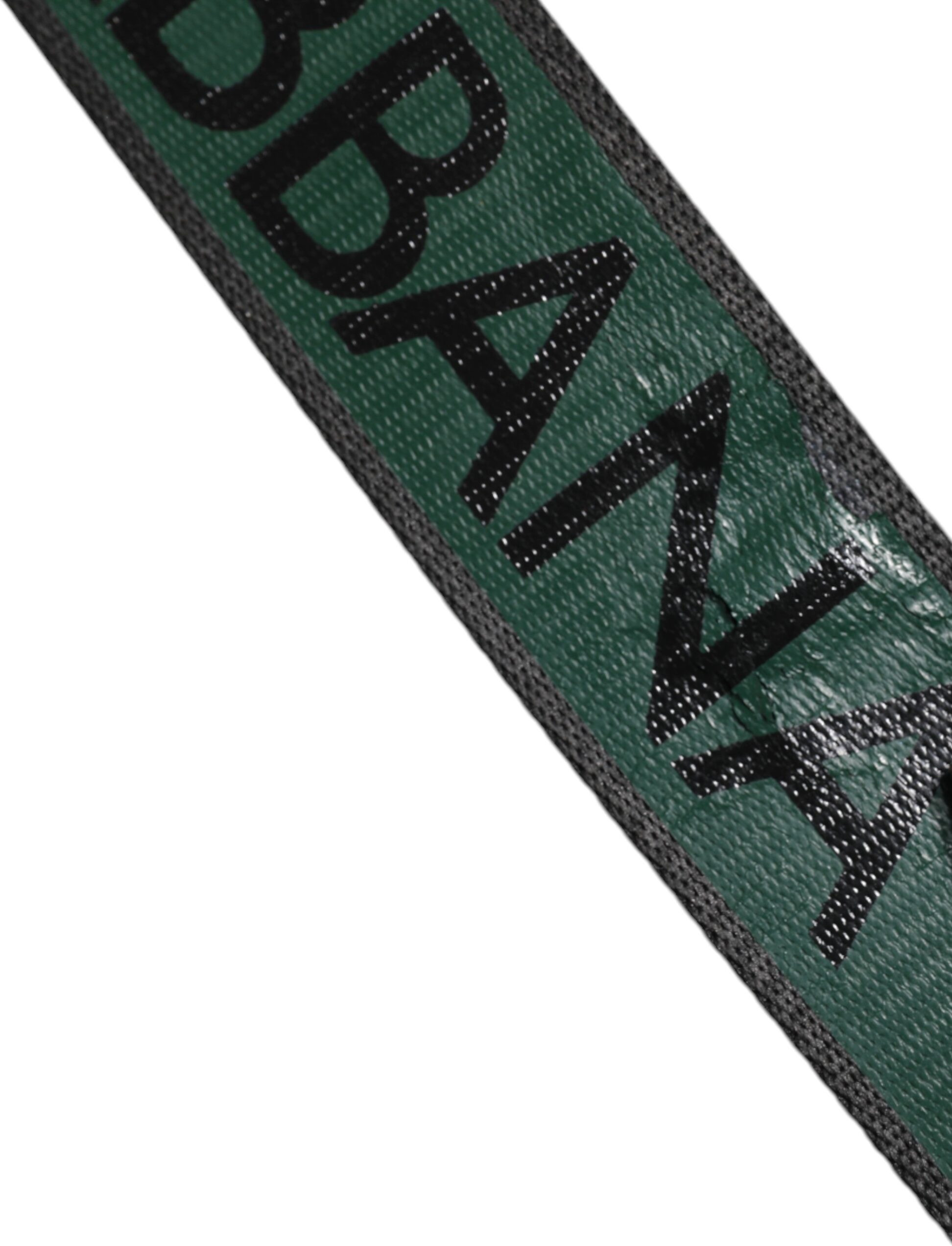 Belt Dolce & Gabbana Green Black Classic Metal Logo Buckle