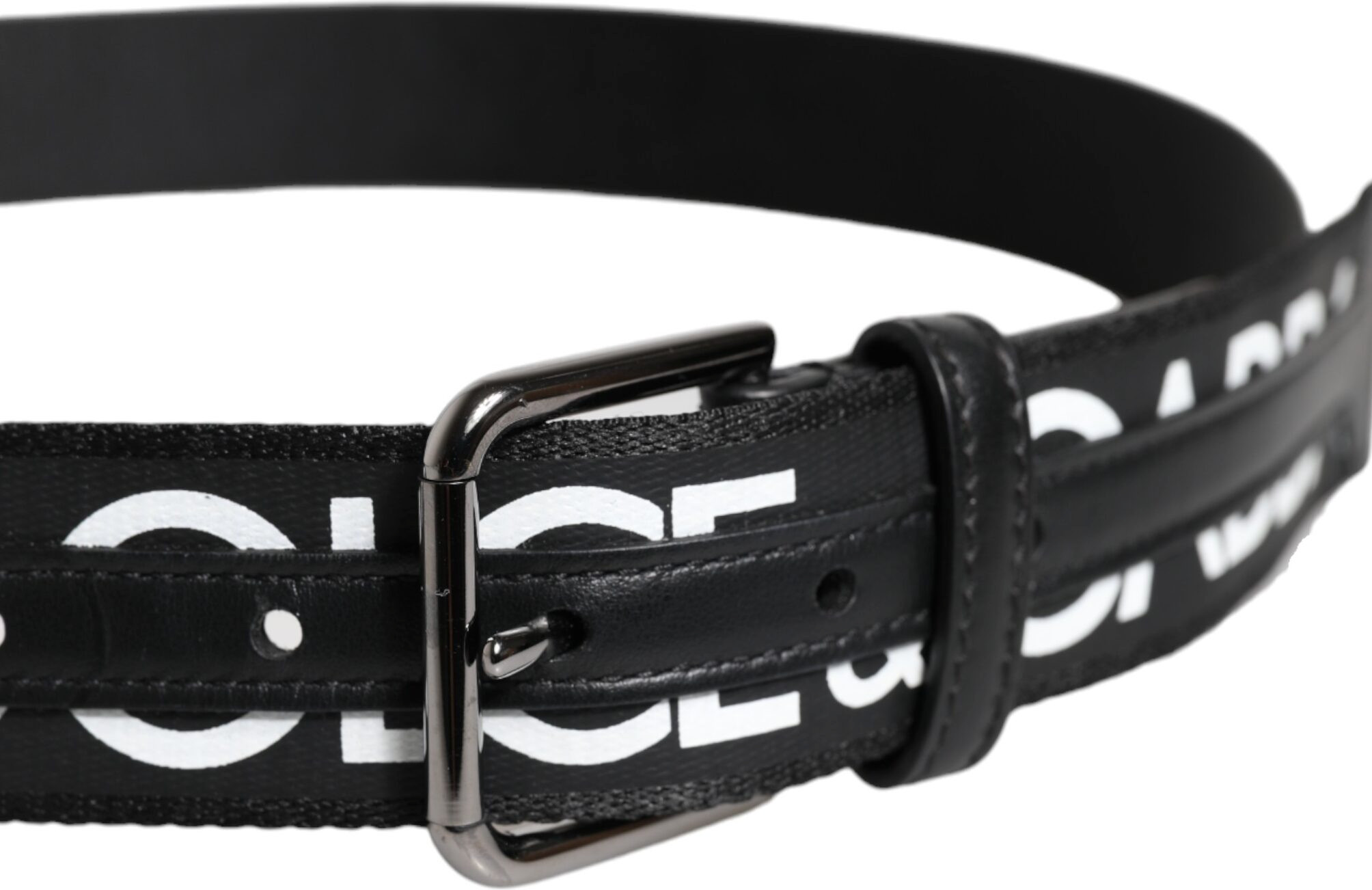 Belt Dolce & Gabbana Black Leather Classic Metal Logo Buckle