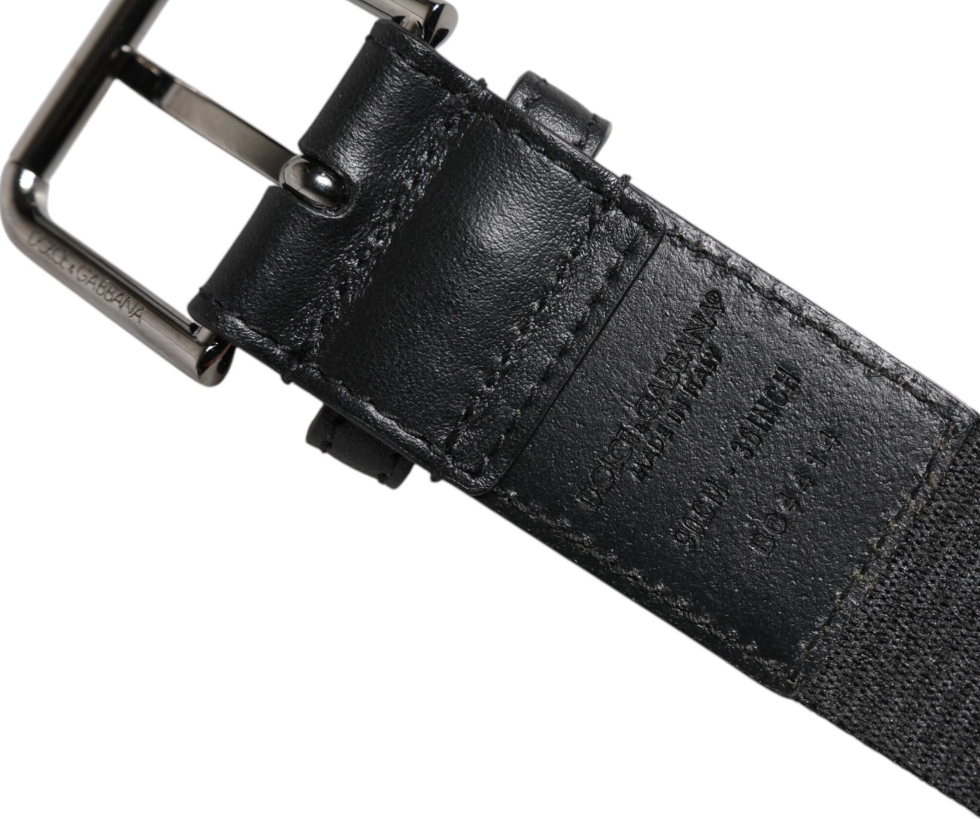 Belt Dolce & Gabbana Black Leather Classic Metal Logo Buckle