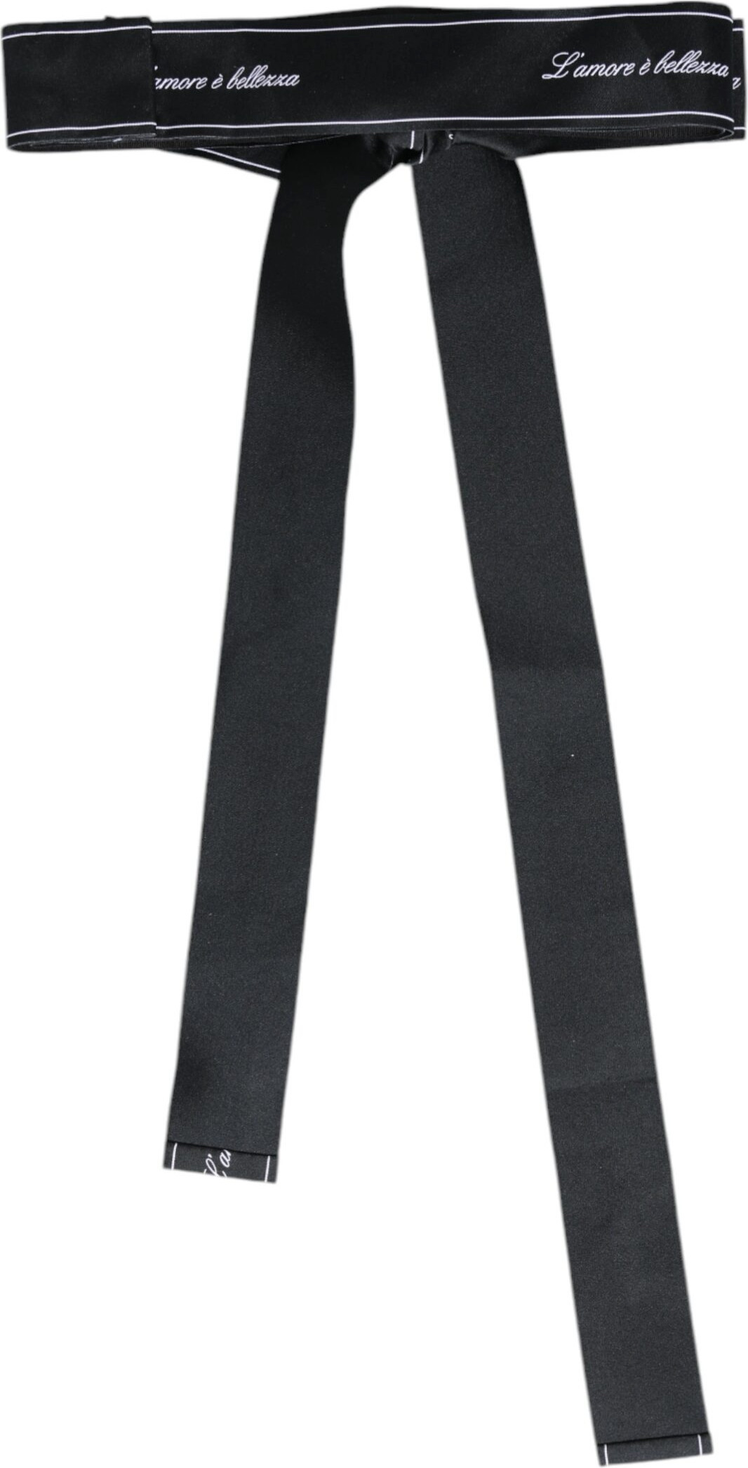 Belt Dolce & Gabbana Black Waist Ribbon Wide Bow Logo Belt
