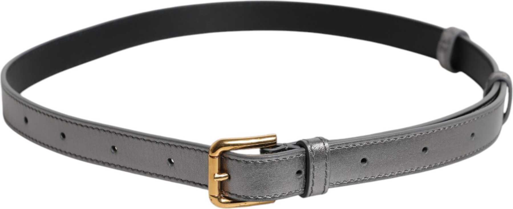 Belt Dolce & Gabbana Silver Logo Engraved Metal Waist Buckle