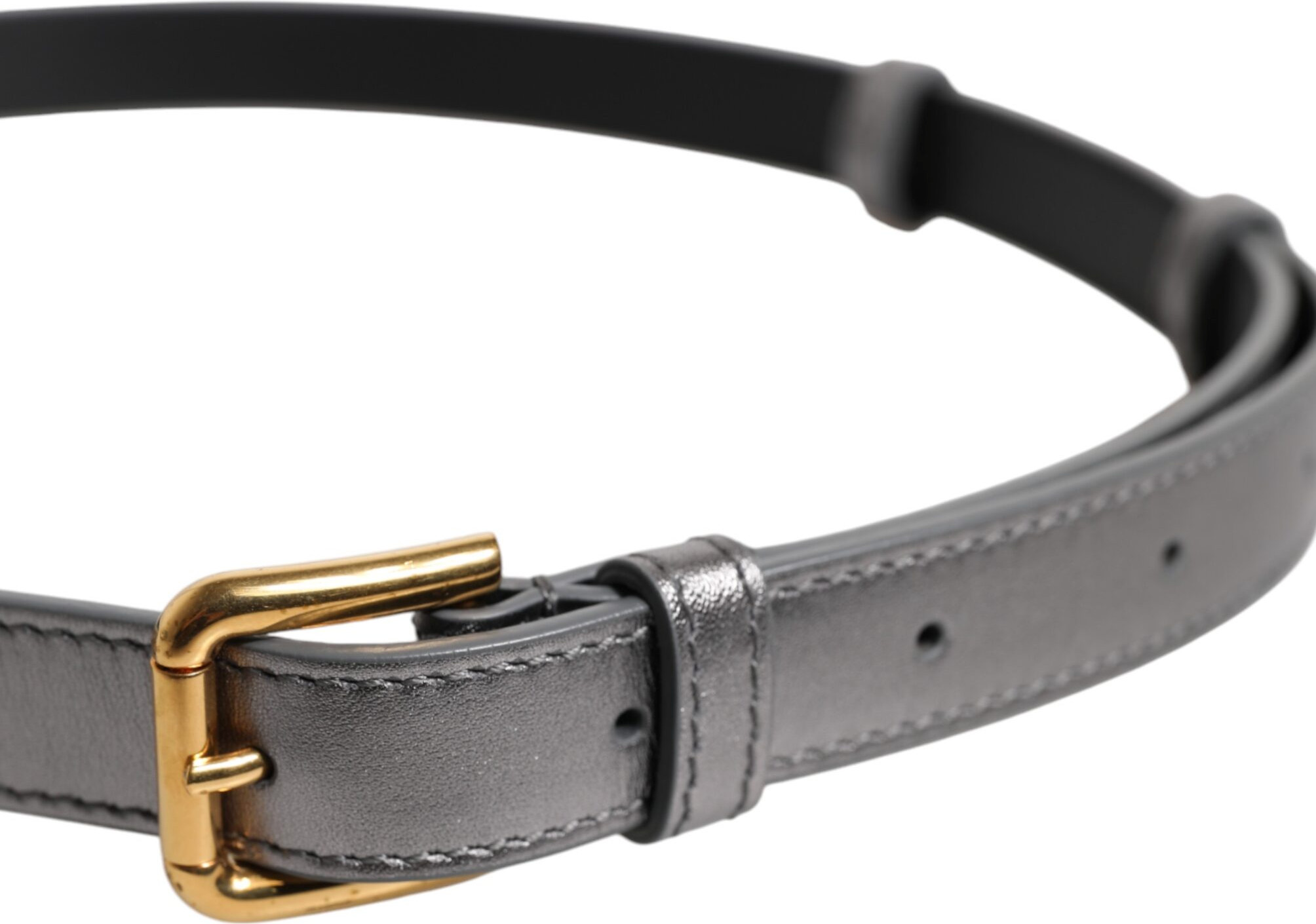 Belt Dolce & Gabbana Silver Logo Engraved Metal Waist Buckle