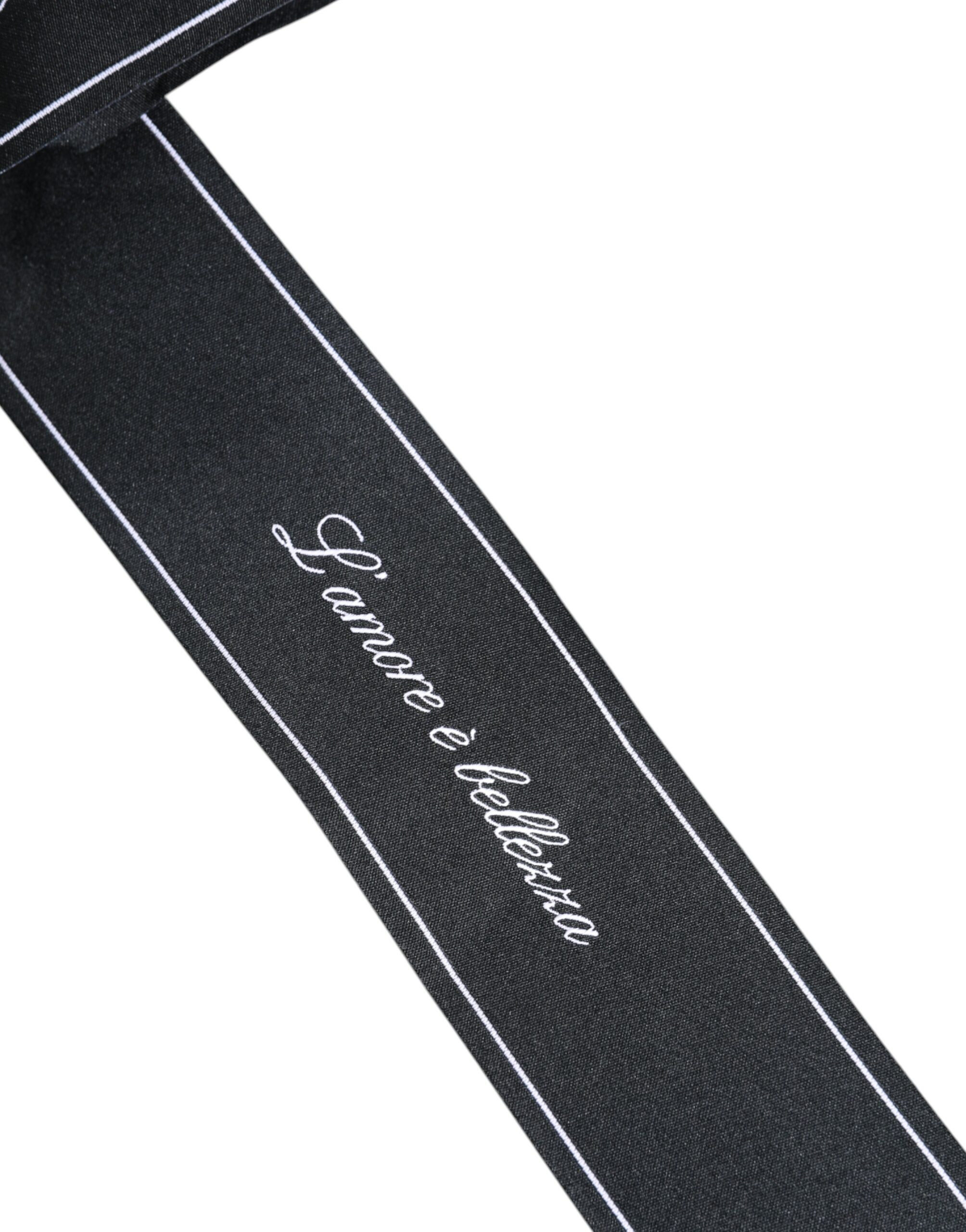 Belt Dolce & Gabbana Black Waist Ribbon Wide Bow Logo Belt