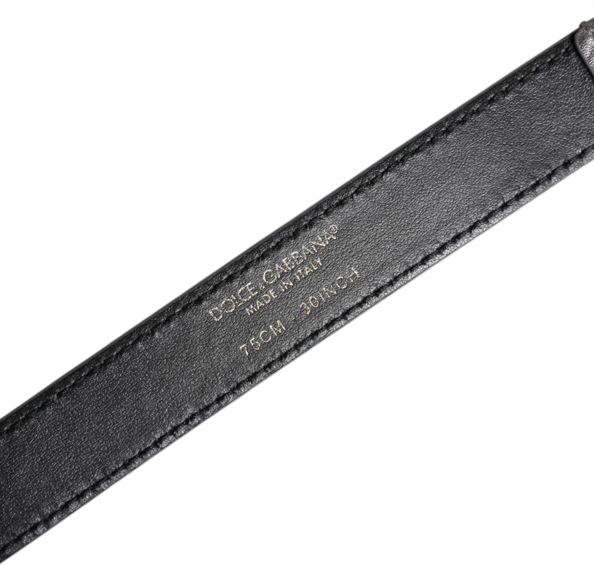 Belt Dolce & Gabbana Silver Logo Engraved Metal Waist Buckle