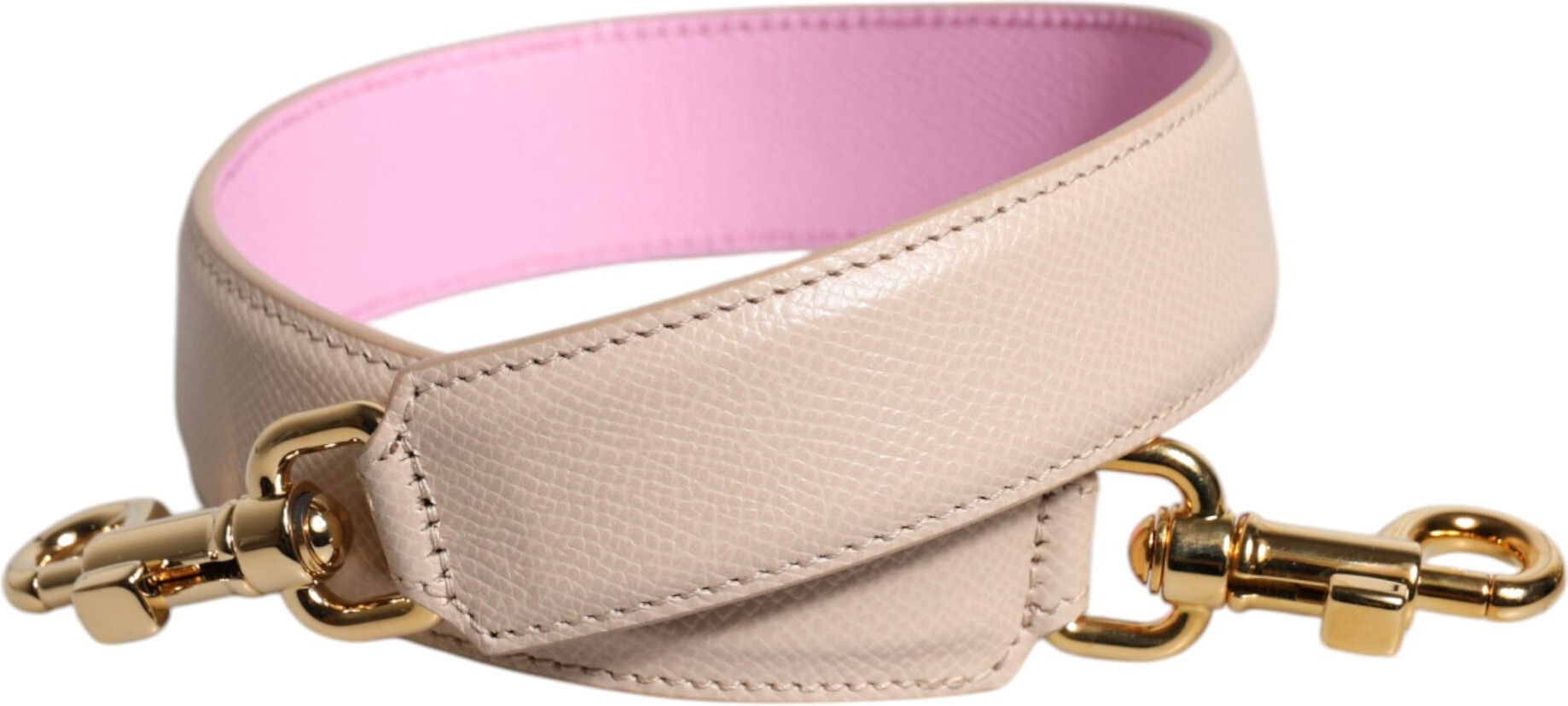 Shoulder Strap Dolce & Gabbana Pink Beige Leather