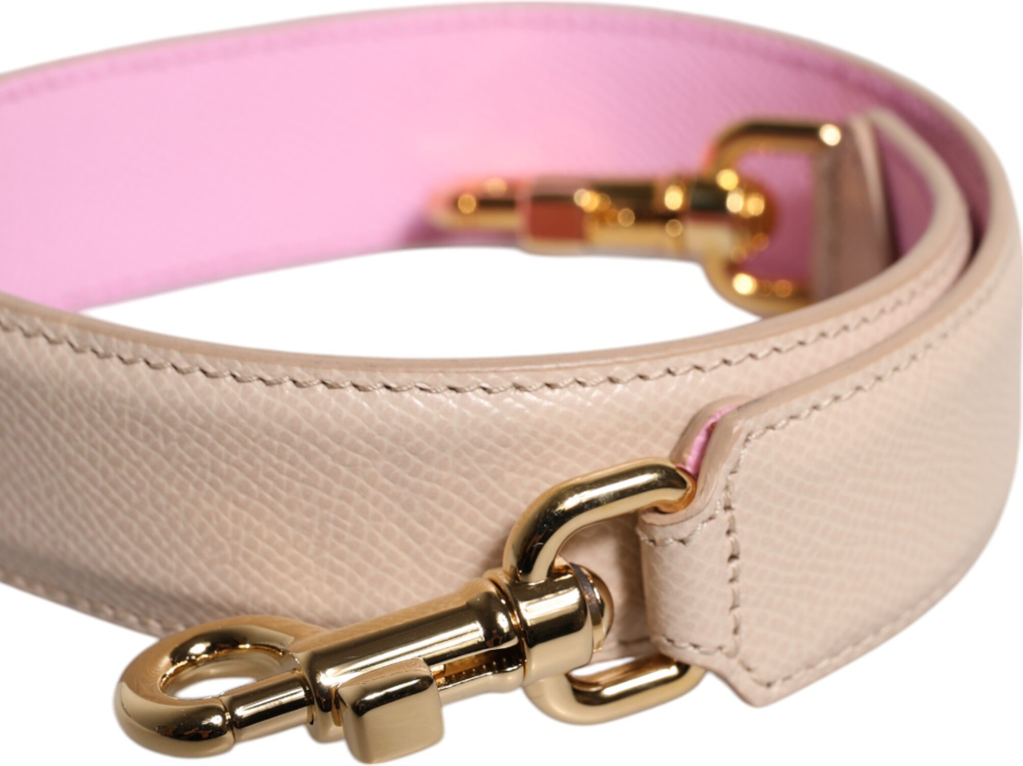 Shoulder Strap Dolce & Gabbana Pink Beige Leather