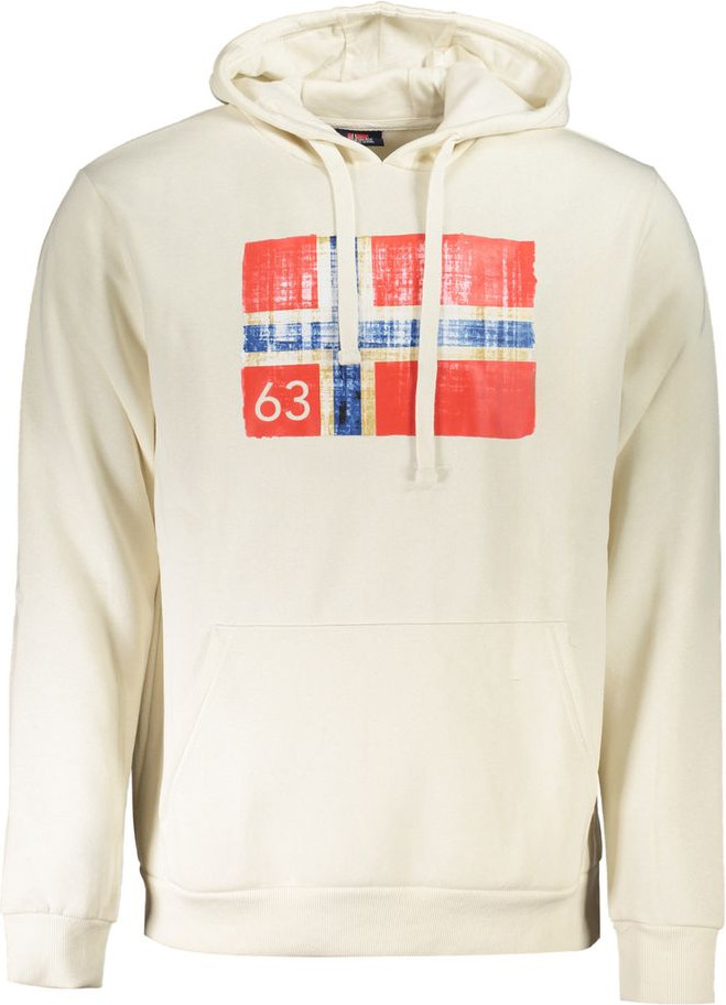 Свитер Geographical Norway Белый хлопковый мужской свитер