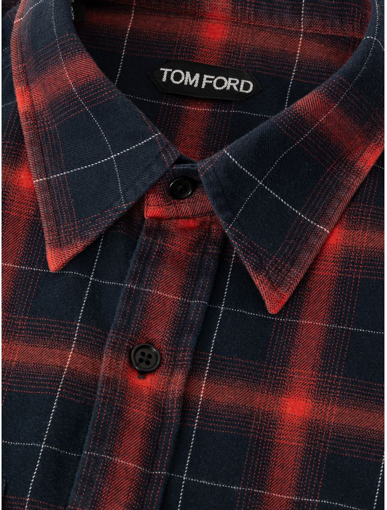 Bicolor Linen Pattern Shirt Tom Ford