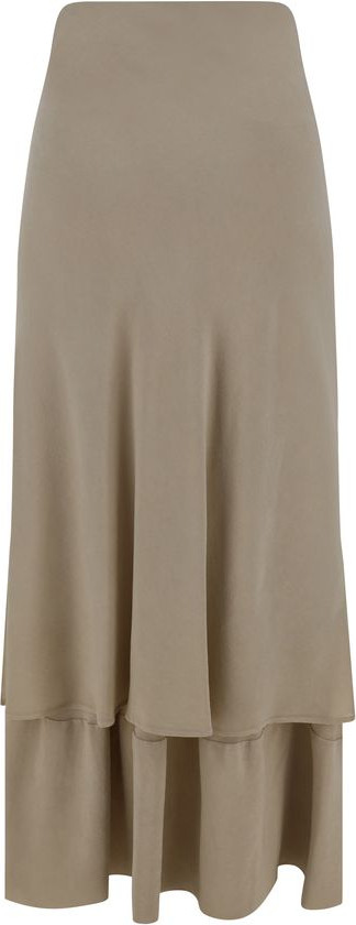 Skirt Quira Beige Silk Long Skirt
