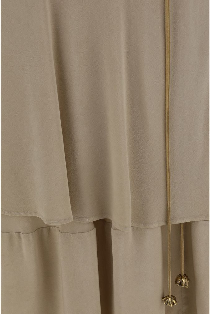 Skirt Quira Beige Silk Long Skirt