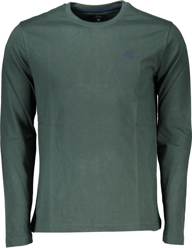 La Martina Elegant Crew Neck yashil futbolka kashtachilik bilan