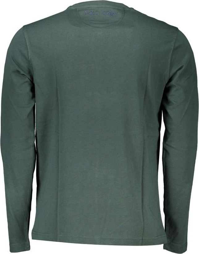 La Martina Elegant Crew Neck yashil futbolka kashtachilik bilan