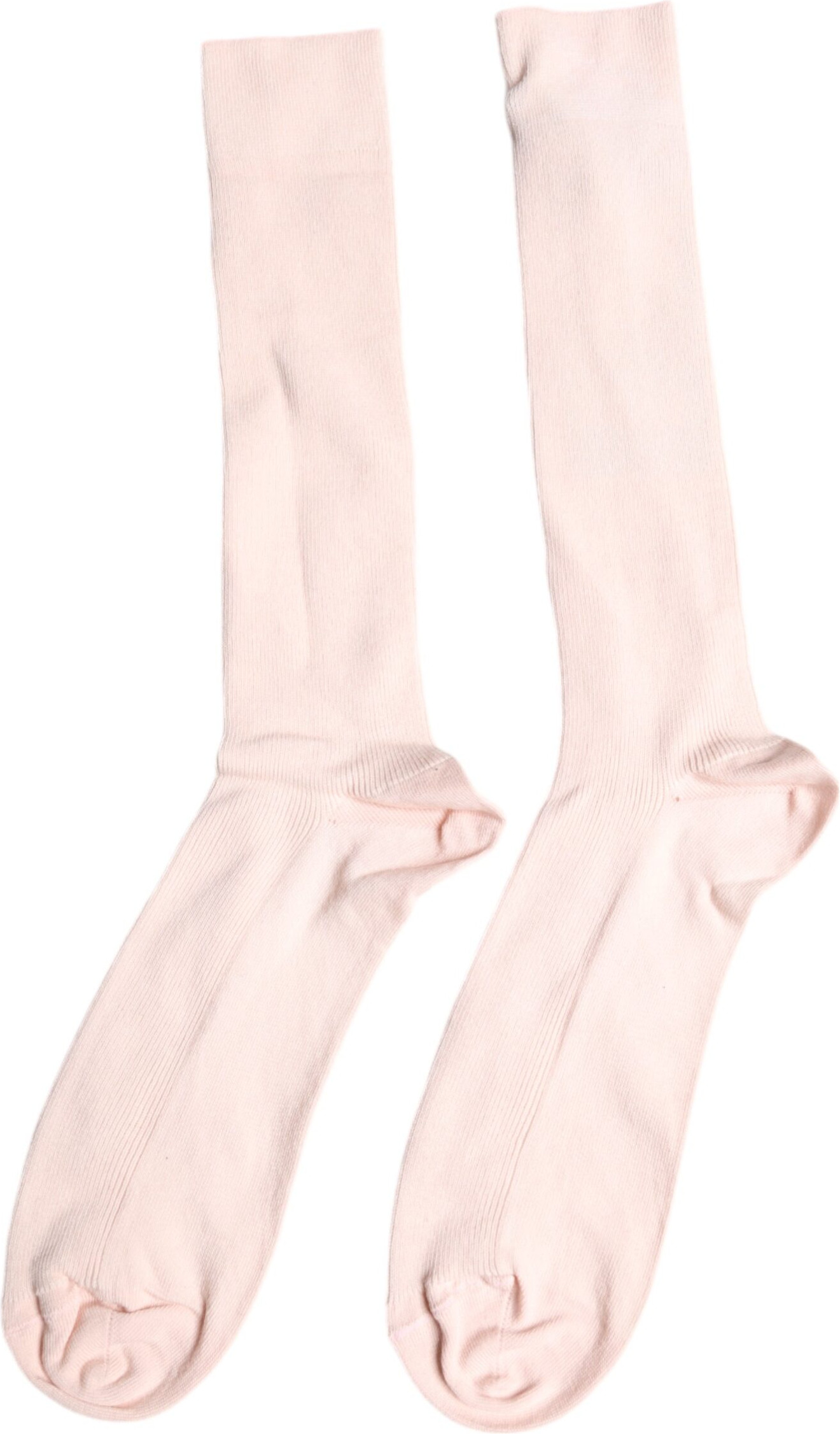 Носки Dolce & Gabbana Ivory Cotton Stretch с логотипом выше икры