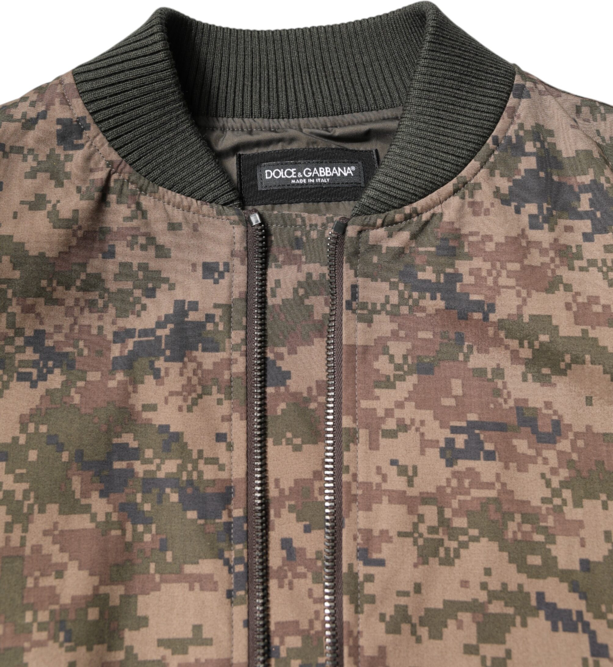 Jacket 'Bomber' toq-zamokli jigarrang "kamuflyaj" uslubida Dolce & Gabbana