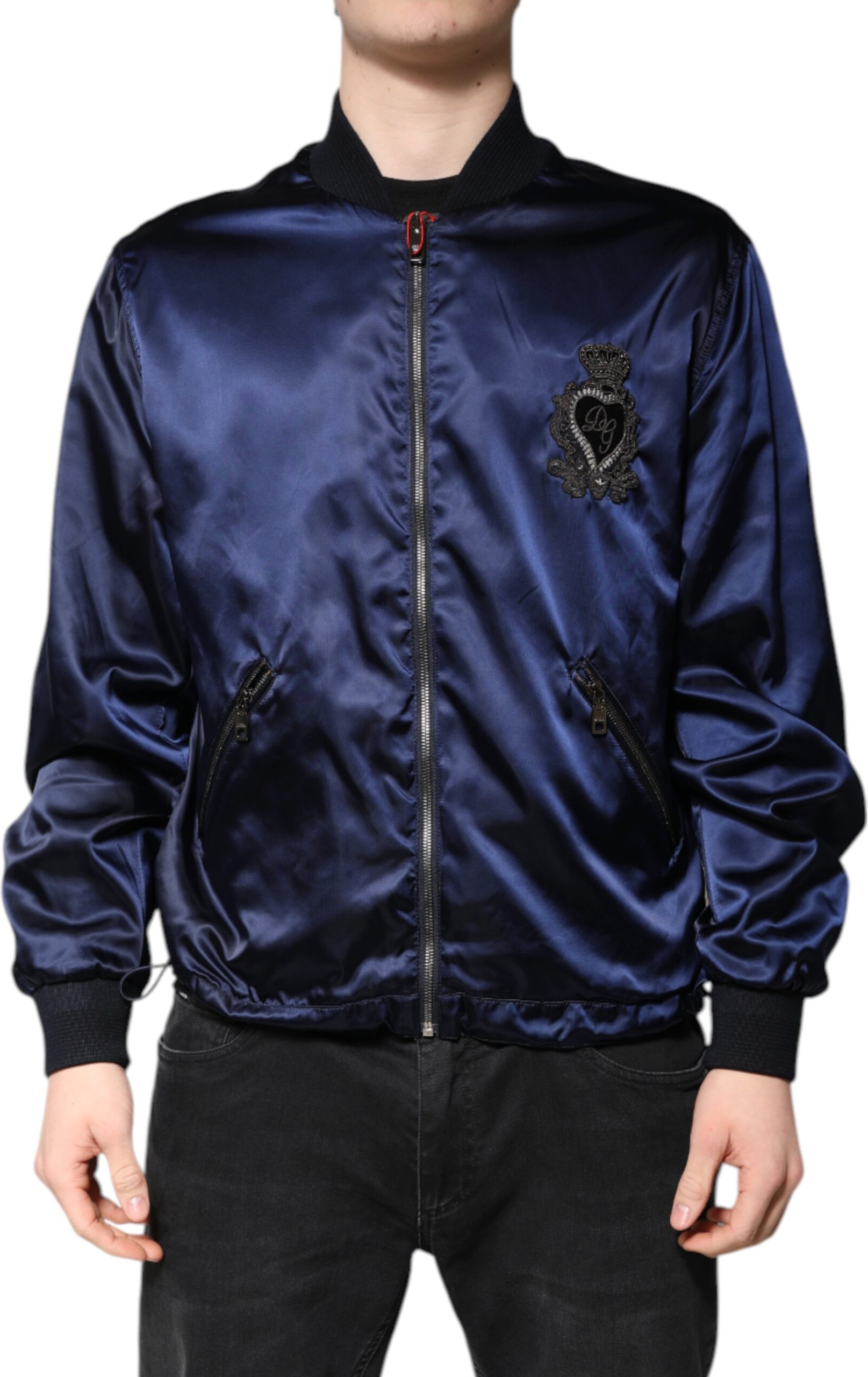 Ko'k rangli Neylon Dolce & Gabbana Bombersko'ylak (Full Zip)
