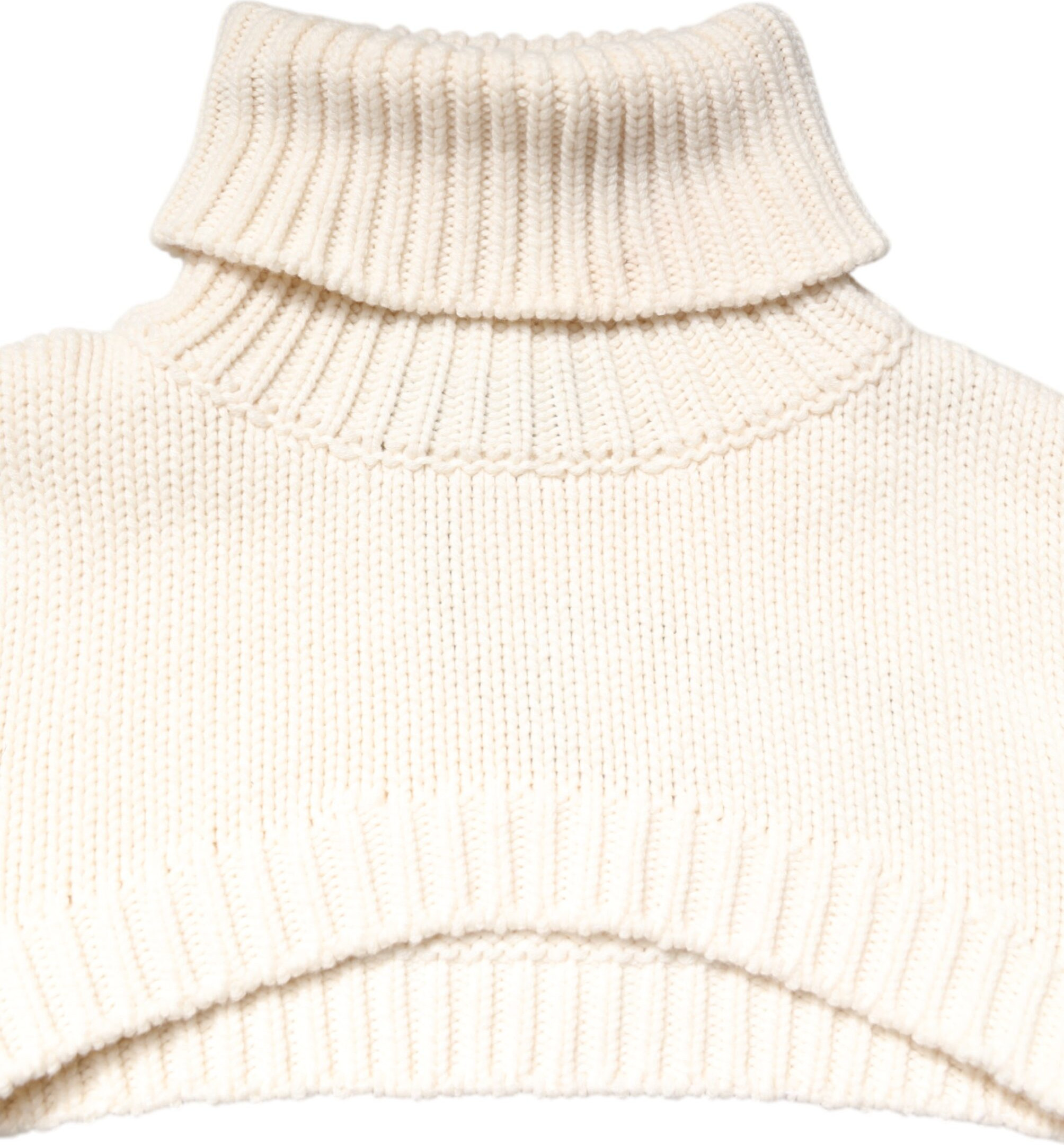 Свитер Dolce & Gabbana Ivory из кашемира с воротником-стойкой, укороченный топ