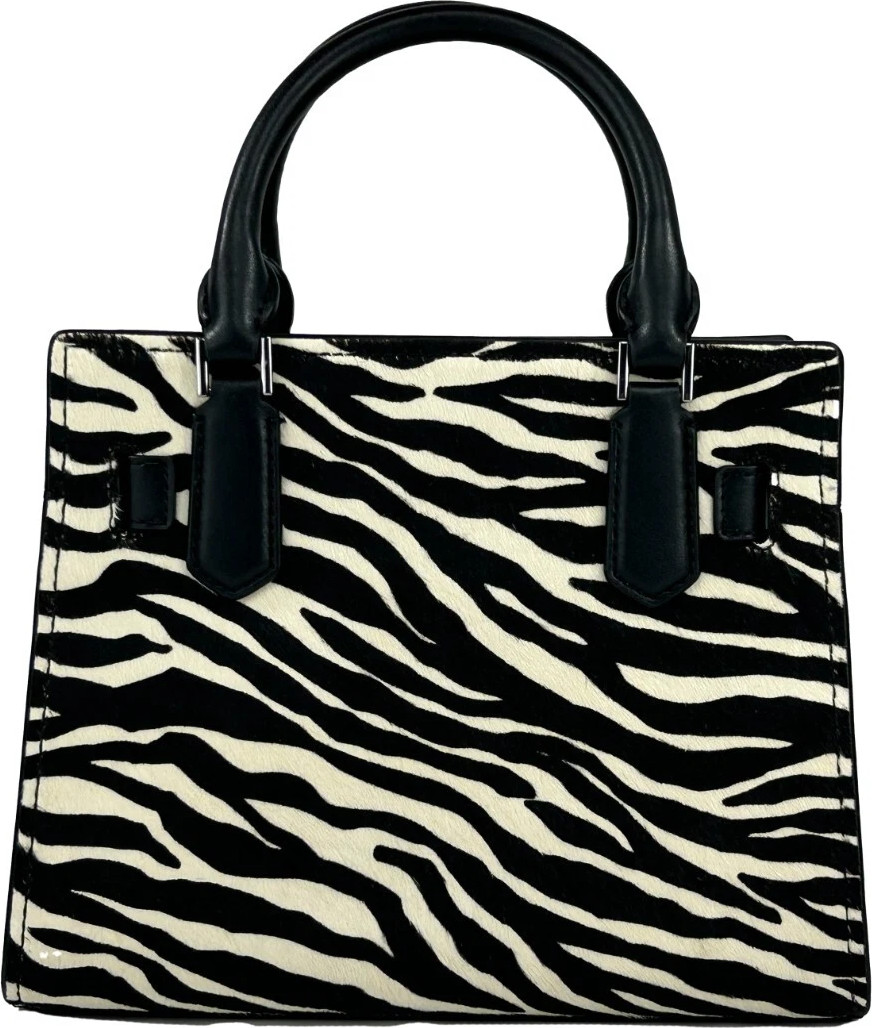 Michael Kors Hamilton Kiçik Zebra Print Teri Crossbody Sumkasi