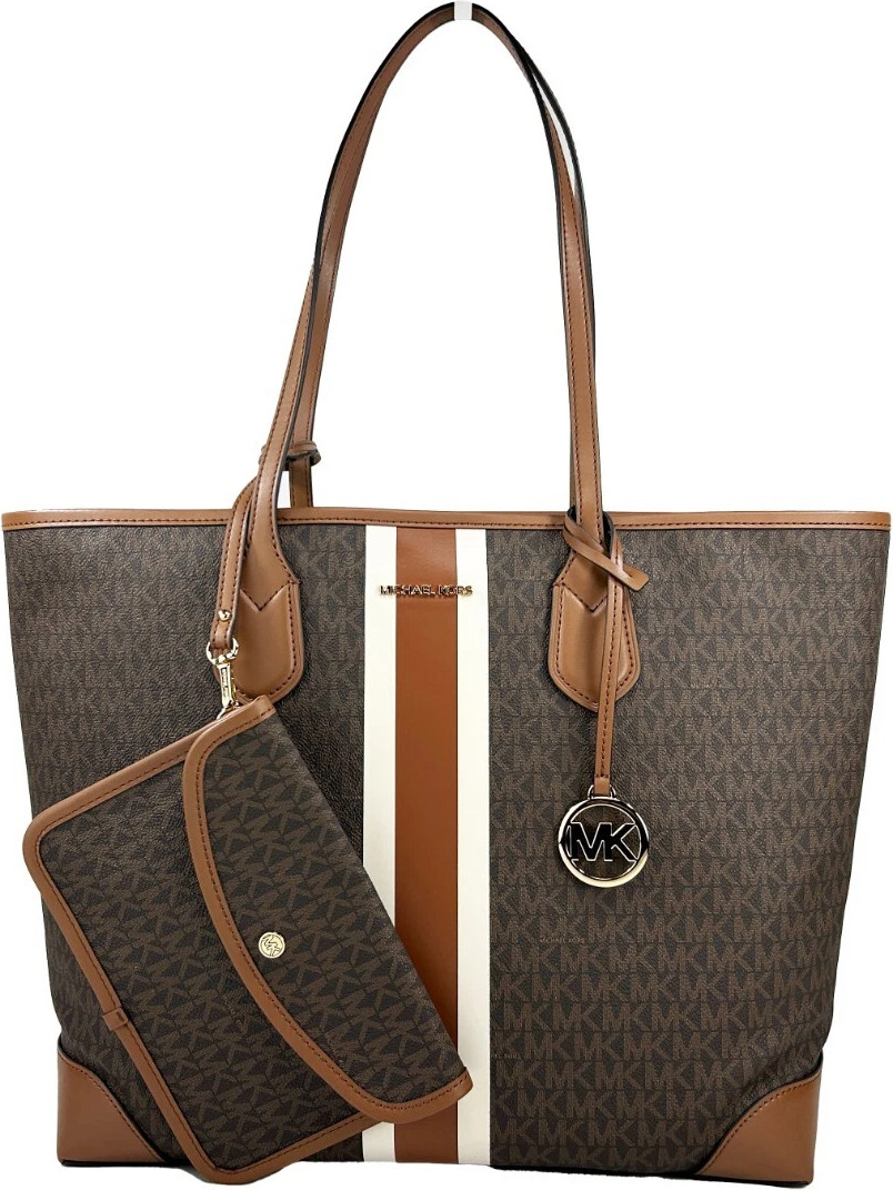 Michael Kors Eva Large Stripe Travel Tote Bag Plus Pouch sumkasi