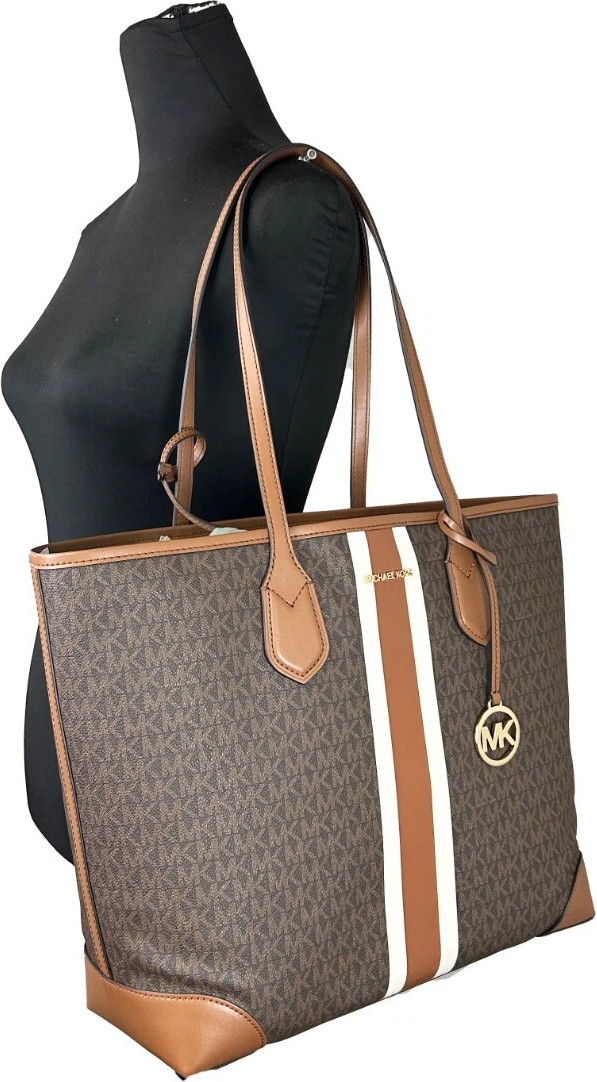 Michael Kors Eva Large Stripe Travel Tote Bag Plus Pouch sumkasi