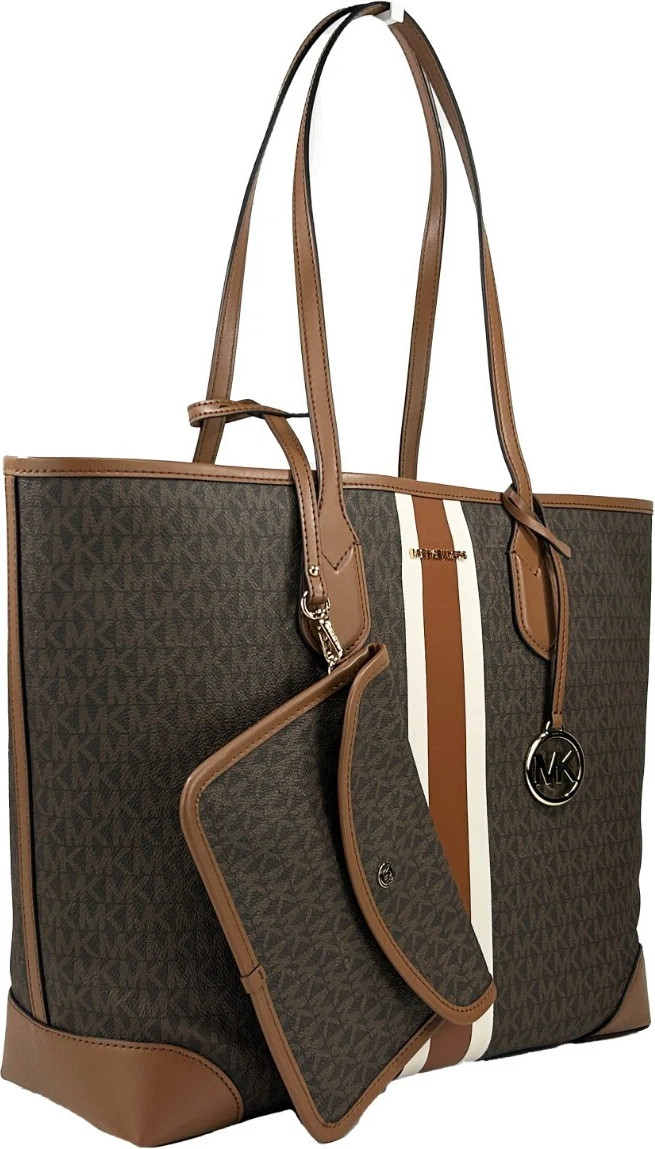 Michael Kors Eva Large Stripe Travel Tote Bag Plus Pouch sumkasi