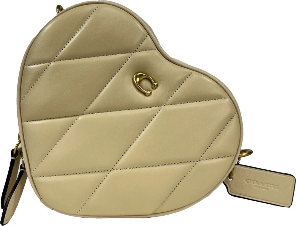 Crossbody Sumkasi Coach Yurak Shaklli Tikilgan Charmdan Ischilangan