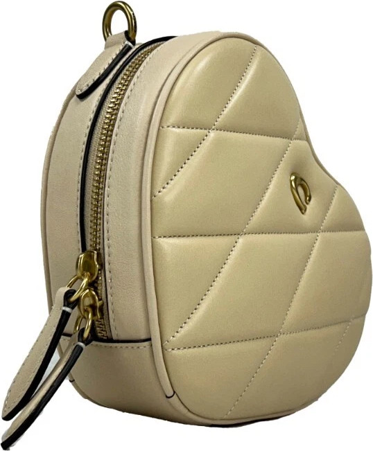Crossbody Sumkasi Coach Yurak Shaklli Tikilgan Charmdan Ischilangan