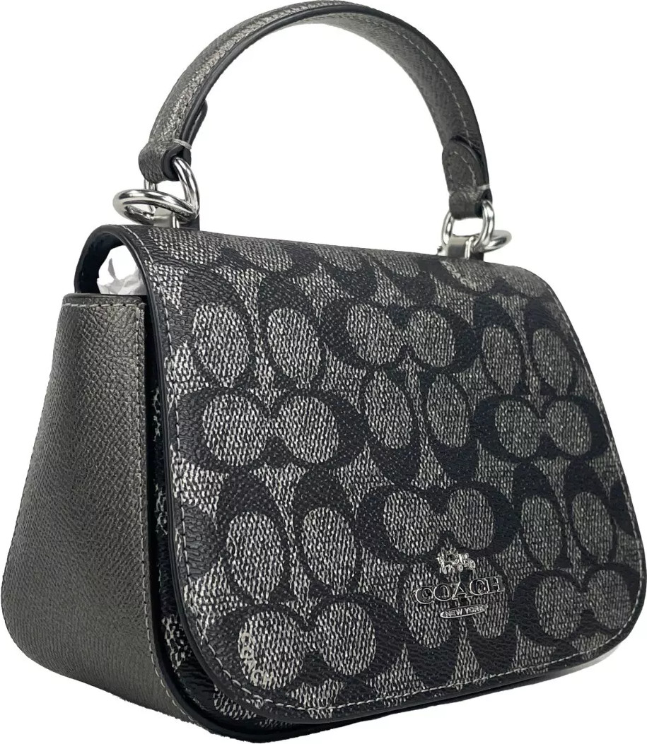 Сумка через плечо Coach Lysa с верхней ручкой Crossbody Gun Metal