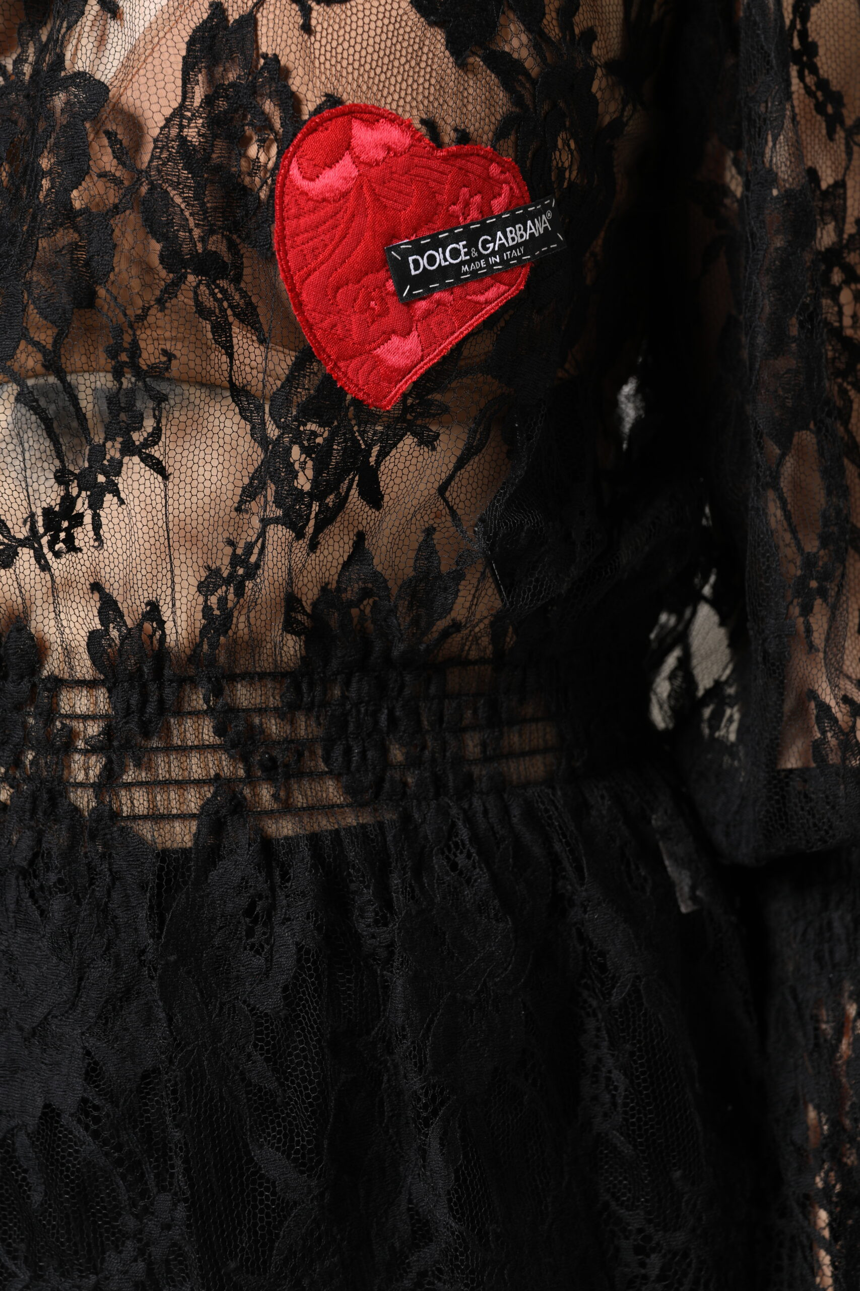 Black Cotton Floral Lace Women Blouse Top Dolce & Gabbana