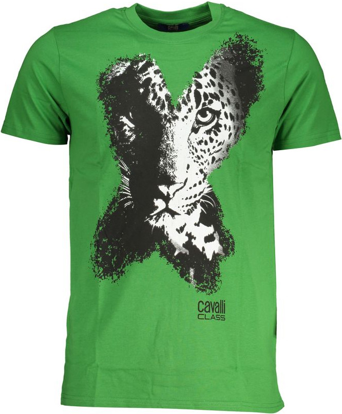 Green Cotton T-Shirt by cavalli CLASS